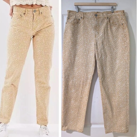 NWT AE | 90s Straight Leg Jeans in Yellow Floral (18/34) - Picture 1 of 14